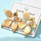 304 Stainless Steel & ABS Plastic Imitation Pearl Flower Stud Earrings, Ion Plating(IP), Golden, 31.5x31mm