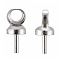 Brass Cup Pearl Peg Bails Pin Pendants, For Half Drilled Beads, Platinum Color, about 2.5mm wide, 7mm long, hole: 1.5mm, pin: 0.5mm