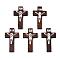 Natural Wood Beads, Cross, Saddle Brown, 42mm long, 23mm wide, 5mm thick, hole: 2mm