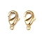 Brass Lobster Claw Clasps, Cadmium Free & Lead Free, Real 24K Gold Plated, 12x7x3mm, Hole: 1mm