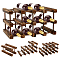 Wooden Wine Rack Storage Organizer Display Stand, Saddle Brown, 425x260x225mm