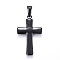 304 Stainless Steel Pendants, Cross, Gunmetal, 30x18x2mm, Hole: 7x3.5mm