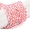 Baking Electroplate Glass Beads Strands, AB Color, Faceted, Round, Pink, 3x2mm, Hole: 0.7mm, about 135~140pcs/strand, 32~34cm