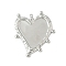 304 Stainless Steel Pendant Cabochon Settings for Enamel, Heart Charm, Stainless Steel Color, 41x35.5x3mm, Hole: 1.6mm