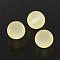 Transparent Glass Bead Strands, Frosted, Round, Light Goldenrod Yellow, 8mm, Hole: 1~1.6mm, about 99pcs/strand, 31.4 inch