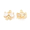 Brass with Glass Charms, Bowknot, Real 18K Gold Plated, 14x13x4.5mm, Hole: 1.2mm