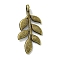 Tibetan Style Alloy Pendants, Lead Free & Cadmium Free, Leaf, Antique Bronze, 24x11.5x1.5mm, Hole: 1.5mm