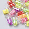 Glass Bottle Pendants, Polymer Clay and Resin Inside, Imitation Fruit Juice, Mixed Color, 25x11x10mm, Hole: 1.8mm