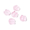 Transparent Spray Painted Glass Beads, Cat, Pearl Pink, 13.5x14x5mm, Hole: 1.2mm