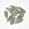Natural Labradorite Pendants, with Golden Tone Brass Findings, Faceted, teardrop, 30~32x11.5~12.5x6mm, Hole: 2mm