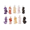 10Pcs 5 Colors 12 Constellation Natural Citrine & Golden Sheen Obsidian & Rose Quartz & South Red Agate & Amethyst Pendants, Chip Charms with 304 Stainless Steel Loops, Golden & Stainless Steel Color, Libra, 22~24x8~10x7~9mm, Hole: 2.5~3mm, 2pcs/color