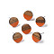 Opaque Resin & Walnut Wood Stud Earrings, with 316 Stainless Steel Pins, Flat Round, Dark Orange, 10mm, Pin: 0.7mm