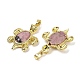 Подвески из натурального родонита и латуни KK-F887-01G-07-2