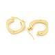 Латунь обруч серьги для женщин EJEW-K286-04G-2