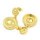 Плоские круглые серьги-гвоздики из латуни с покрытием стойки EJEW-I313-04G-2