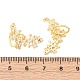 Серьги-каффы с цветочным узором из латуни с микропаве из прозрачных кубических цирконий EJEW-K305-03G-5
