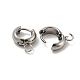Фурнитура для сережек-колец Huggie Hoop из нержавеющей стали 201 STAS-P283-01U-P-2