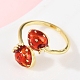 Кольца-манжеты с фруктами и клубникой из латуни RJEW-C139-19C-G-3