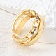 Латунные микро проложить манжеты кольца кубического циркония RJEW-D313-13PG-2