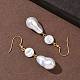 Серьги-подвески из искусственного жемчуга с гальваническим покрытием из нержавеющей стали 304 EJEW-Z129-08G-3