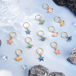 24 шт сплав эмали и железа плетение подвески для волос украшения зажимы PALLOY-AB00050