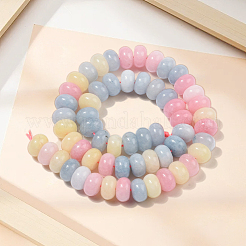 2 нить бусин из натурального окрашенного белого нефрита&nbsp;G-PA0001-74B