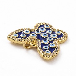 Латунные микропаве прозрачные подвески с фианитом&nbsp;KK-E068-VF016