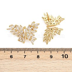 Серьги-гвоздики из латуни с микропаве из кубического циркония для женщин&nbsp;EJEW-K312-04G