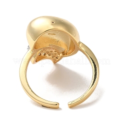 Открытые манжеты из латуни с микро-паве и кубическим цирконием для женщин&nbsp;RJEW-B064-03GP