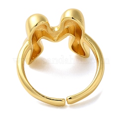 Латунное открытое кольцо-манжета для женщин с инициалами RJEW-N046-02M-G