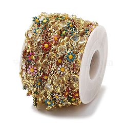 Латунные эмалевые цепочки-ромашки CHC-G024-03G