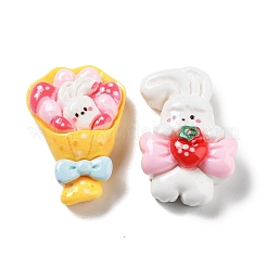 Кабошоны из непрозрачной смолы на тему клубники RESI-G084-12