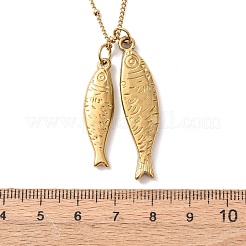 Парные ожерелья-спутники из нержавеющей стали 304 с подвеской в виде рыбки для женщин&nbsp;LS-NJEW-Z108-02G