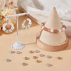 100 шт. 2-цветные латунные бусины-разделители со стразами KK-BBC0016-23B