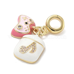 Латунь микропаве прозрачный кубический цирконий европейские подвески с подвесками KK-K368-35G