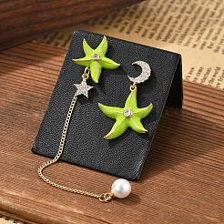 Латунь кубического циркония серьги стержня&nbsp;EJEW-D301-03G-04