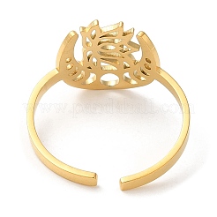 Открытое манжетное кольцо из нержавеющей стали 304 RJEW-K251-01G