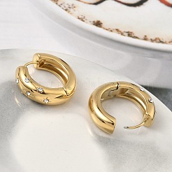 Серьги-кольца из нержавеющей стали 304 со стразами&nbsp;EJEW-K268-72G