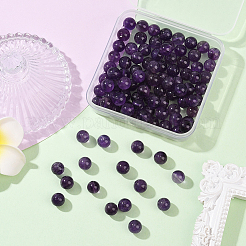 100 шт. Натуральные аметистовые бусины&nbsp;G-SP0001-22C
