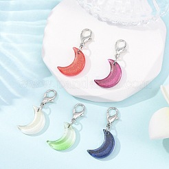 Подвесные украшения в виде стеклянной луны&nbsp;HJEW-JM04367-02