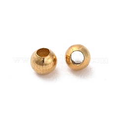 Круглые бусины из глянцевой латуни&nbsp;KK-WH0055-01LG