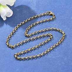 Ожерелья из нержавеющей стали 304 с цепочкой Rolo&nbsp;NJEW-F248-21A-G