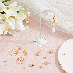 4 пара латунных сережек-гвоздиков&nbsp;KK-BBC0019-97