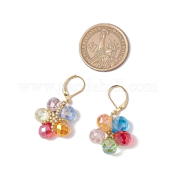 Комплекты из стеклянных и стеклянных бусин с подвесками в виде цветов и серег-колец SJEW-MZ00012