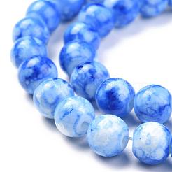 Непрозрачные с напылением стеклянные бусины&nbsp;GLAA-WH0015-43J