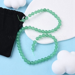 1 нить бусин из натурального зеленого авантюрина G-YW0001-35A