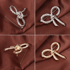 2 шт. броши из сплава с бантом 2 цветов JEWB-GF0001-40