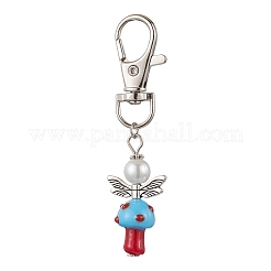 10 шт. подвеска в виде грибного ангела из стекла и жемчуга HJEW-MZ00232