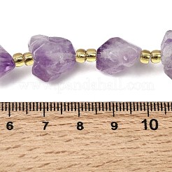 Гальванизированные нити из необработанных натуральных аметистов&nbsp;G-Z131-J02-06