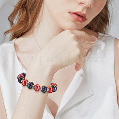 100 шт. УФ-покрытие радужных переливающихся акриловых европейских бусин MACR-PA0001-27